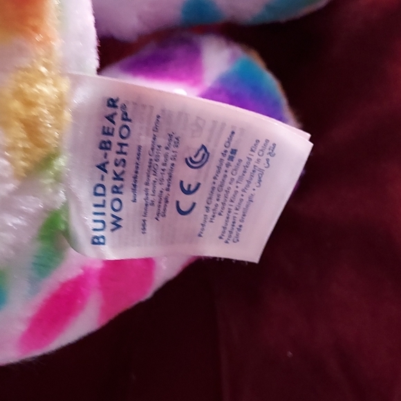 Triceratops Rainbow Hearts Build a Bear 17 inches H x 8 inches W. Multicolors - Picture 4 of 10